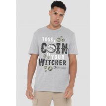The Witcher - Toss A Coin To Your Witcher T-Shirt, Heather Grey | Size: Small