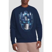 Transformers Hasbro Optimus Large Face Sweatshirt, Navy | Size: Medium