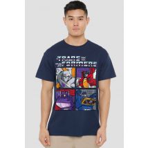 Transformers Hasbro Retro Villainous Decepticon Grid T-Shirt, Navy | Size: large