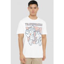 Transformers Hasbro Collegiate Bumblebee And Optimus T-Shirt, White | Size: 3X-Large