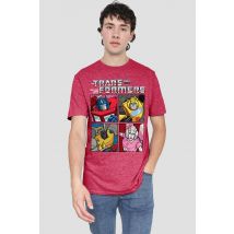 Transformers Hasbro Retro Heroic Autobot Grid T-Shirt, Red | Size: Small