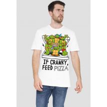 Teenage Mutant Ninja Turtles Cranky Pizza T-Shirt, White | Size: X-Large