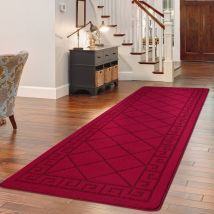 Smart Living Tribela Heavy Duty Machine Washable Hallway Kitchen Non Slip Door Mat in Red | Size: 80cm x 150cm