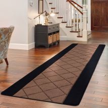 Smart Living Carmela Heavy Duty Machine Washable Hallway Kitchen Non Slip Door Mat in Black | Size: 60cm x 110cm