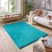 Smart Living Soft Fluffy 5cm Thick Pile Shaggy Area Rugs for Living Room, Bedroom in Teal | Size: 160cm x 230cm