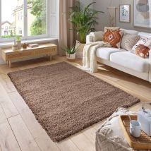 Smart Living Soft Fluffy 5cm Thick Pile Shaggy Area Rugs for Living Room, Bedroom in Beige | Size: 200cm x 290cm