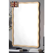 Yearn Mirrors Gold Ripple Framed Rectangular Wall Mirror 120x80cm