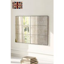 Yearn Mirrors Antique mottled panelled Mirror 123x92cm in Black