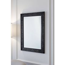 Yearn Mirrors Carved Framed Bevelled Mirror Black 77x62cm
