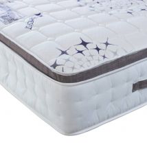 Bedmaster Ametist Crystal 2500 Pocket Sprung Pillow Top Mattress in White | Size: King