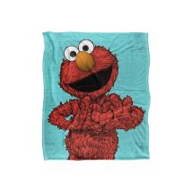 Sesame Street Elmo Painted Silky Touch Super Soft Throw Blanket 152 X 127 cm in White
