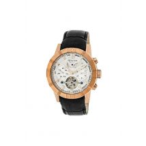 Heritor Automatic Men Hannibal Semi-Skeleton Leather-Band Watch in Rose Gold