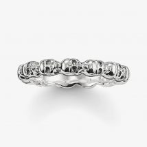 THOMAS SABO Men Silver Narrow Skull Band Ring TR1922-001-12-64