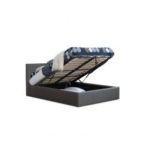 Modernique Fabric Ottoman Storage Bed with High Headboard, Gas Lift Up Base in Grey | Size: King