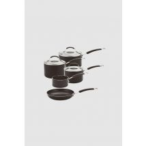 Meyer 5 Piece Induction Cookware Set non Stick, Oven and Dishwasher Safe, Aluminium, Black