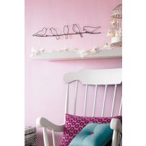 Art for the Home Birds On A Wire Black Metal Wall Art