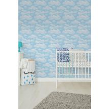 Fresco Cloud Nine Sky Print Blue / White Wallpaper