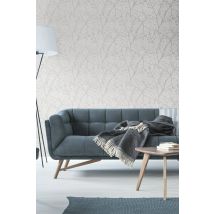 Superfresco Easy Innocence Branch Metallic Wallpaper in White