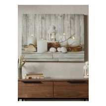 Art for the Home Coastal Treasures LED Canvas Wall Art in Beige