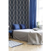 Superfresco Easy Prestige Geometric Wallpaper in Navy