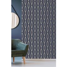 Boutique Marquise Geometric Wallpaper in Blue