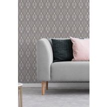 Sublime Ribbon Geometric Wallpaper in Pink