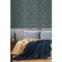 Boutique Asscher Geometric Wallpaper in Teal