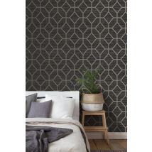 Boutique Asscher Geometric Wallpaper in Charcoal