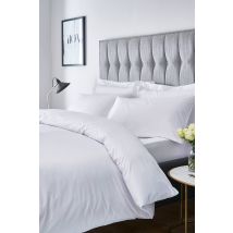 Catherine Lansfield 'Satin Stripe' 300 Thread Count Duvet Set in White | Size: Double