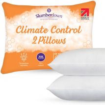 Slumberdown 2 Pack Climate Control Firm Support Pillows in White