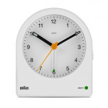 Braun Classic Analogue Alarm Clock in White