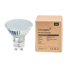ValueLights 20 Pack GU10 White Glass Bodied Spotlight LED 3W Warm White 3000K 280lm Light Bulb