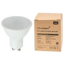 ValueLights 8 Pack GU10 White Thermal Plastic Spotlight LED 5W Cool White 6500K 480lm Light Bulb