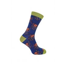 Mr Heron Men Animal Patterned Soft Breathable Bamboo Novelty Socks in Navy | Size: 6-11