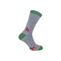 Mr Heron Men Animal Patterned Soft Breathable Bamboo Novelty Socks in Light Grey | Size: 6-11