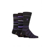 Men Mens 3 Pair Farah Argyle, Patterned and Striped Cotton Socks in Plum | Size: 6-11