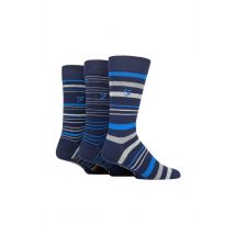 Men Mens 3 Pair Farah Argyle, Patterned and Striped Cotton Socks in Blue | Size: 6-11