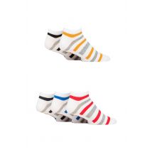Men Mens 5 Pair Farah Arch Support Striped Cotton Trainer Socks in White | Size: 6-11
