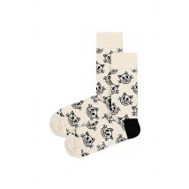 Happy Socks Men Colourful Bright Cotton Blend Cat Design Socks in White | Size: 4-7
