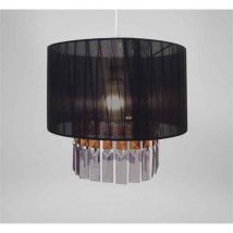 Country Club Easyfit Light Decoration - Ribbon & Gems in Black | Size: 30cm diameter x 21cm high