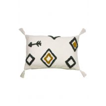 Furn Inka Tufted Cotton Tasselled Cushion in Natural | Size: 40cm x 60cm