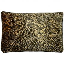 Paoletti Python Animal Printed Cushion in Gold | Size: 40cm x 60cm