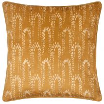Furn Wisteria Printed Velvet Cushion in Gold | Size: 50cm x 50cm