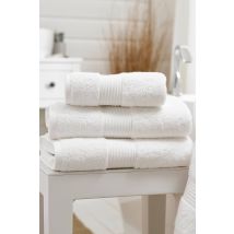 Deyongs Bliss Pima Supersoft Fluffy Cotton 650gsm Towels 2025 in White | Size: Face Towel x 4
