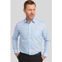 Double TWO Men Glacier Tall Fit Long Sleeved Shirt in Blue | Size: 17.5 in