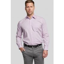 Double TWO Men Lilac Tall Fit Long Sleeved Shirt in Purple | Size: 16 in