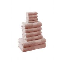 OHS Luxury 100% Cotton 10 Piece Bathroom Towel Bale Set in Light Pink | Size: Bath Towel