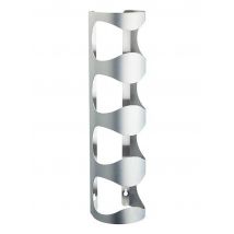 BarCraft Stainless Steel Wall Mounted Wine Rack, 10x11x45cm, Gift tagged in Silver