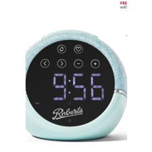 Roberts ZEN ZEN FM Dimmable Analogue Radio Clock With USB Charging in Turquoise
