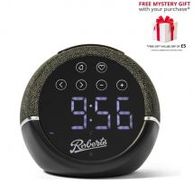 Roberts ZEN ZEN FM Dimmable Analogue Radio Clock With USB Charging in Black